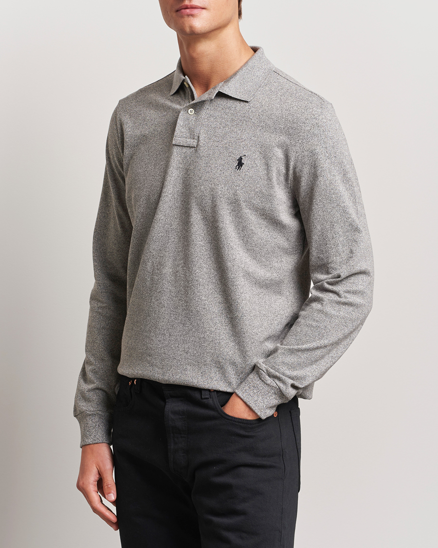 Herre | Pikéer | Polo Ralph Lauren | Custom Slim Fit Long Sleeve Polo Canterbury Heather