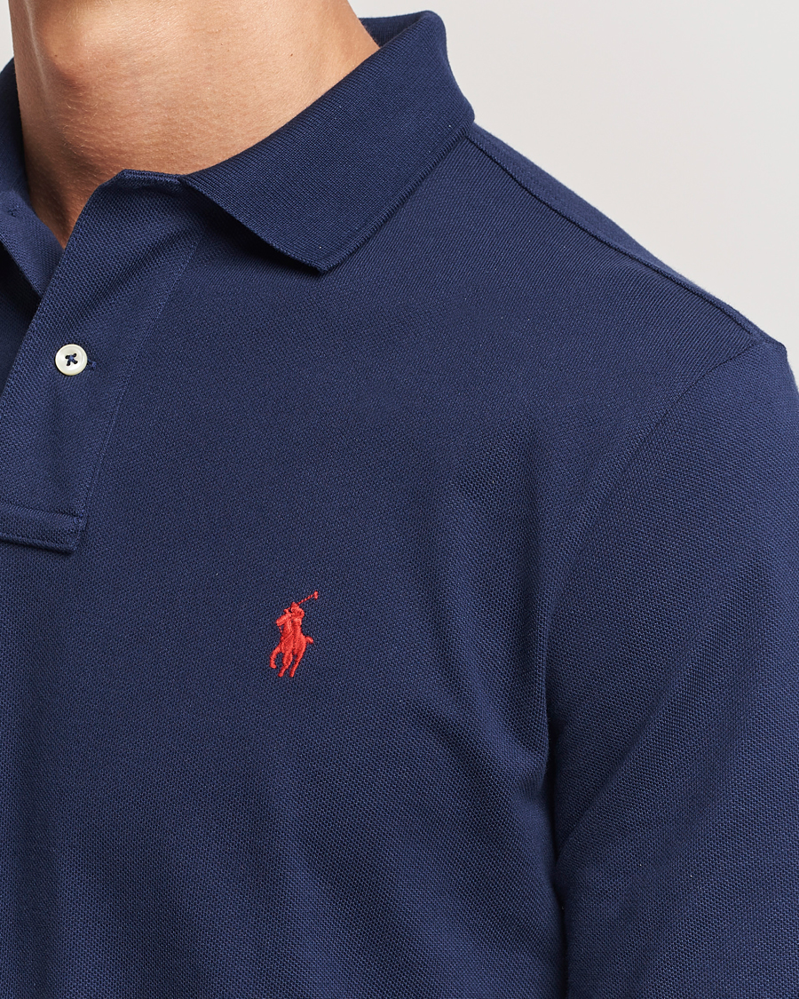 Herr | Pikéer | Polo Ralph Lauren | Custom Slim Fit Long Sleeve Polo Newport Navy
