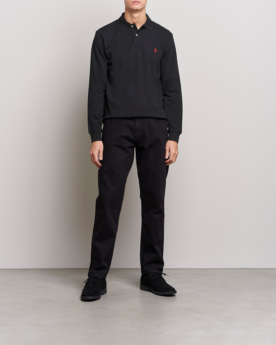 Herr | Pikéer | Polo Ralph Lauren | Slim Fit Long Sleeve Polo Polo Black