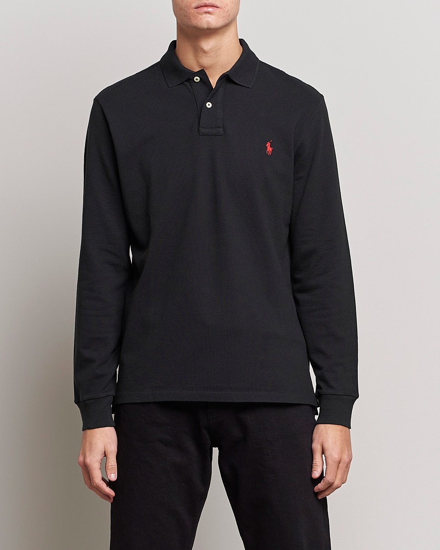 Herr | Pikéer | Polo Ralph Lauren | Slim Fit Long Sleeve Polo Polo Black