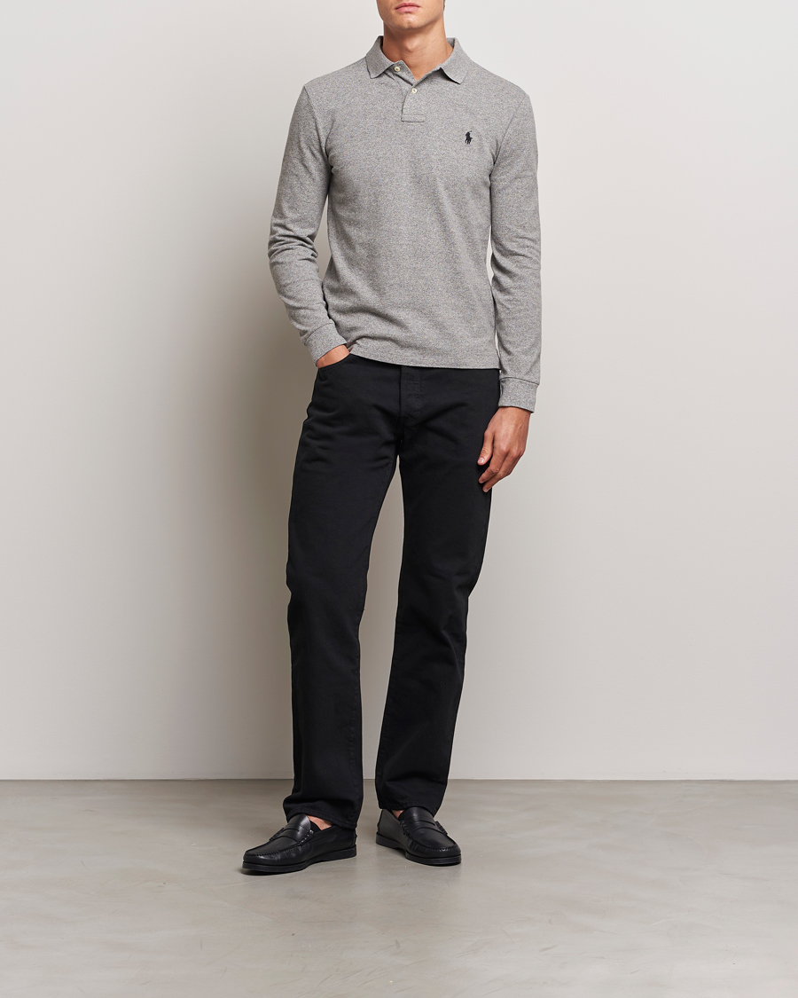 Herr | Pikéer | Polo Ralph Lauren | Slim Fit Long Sleeve Polo Canterbury Heather