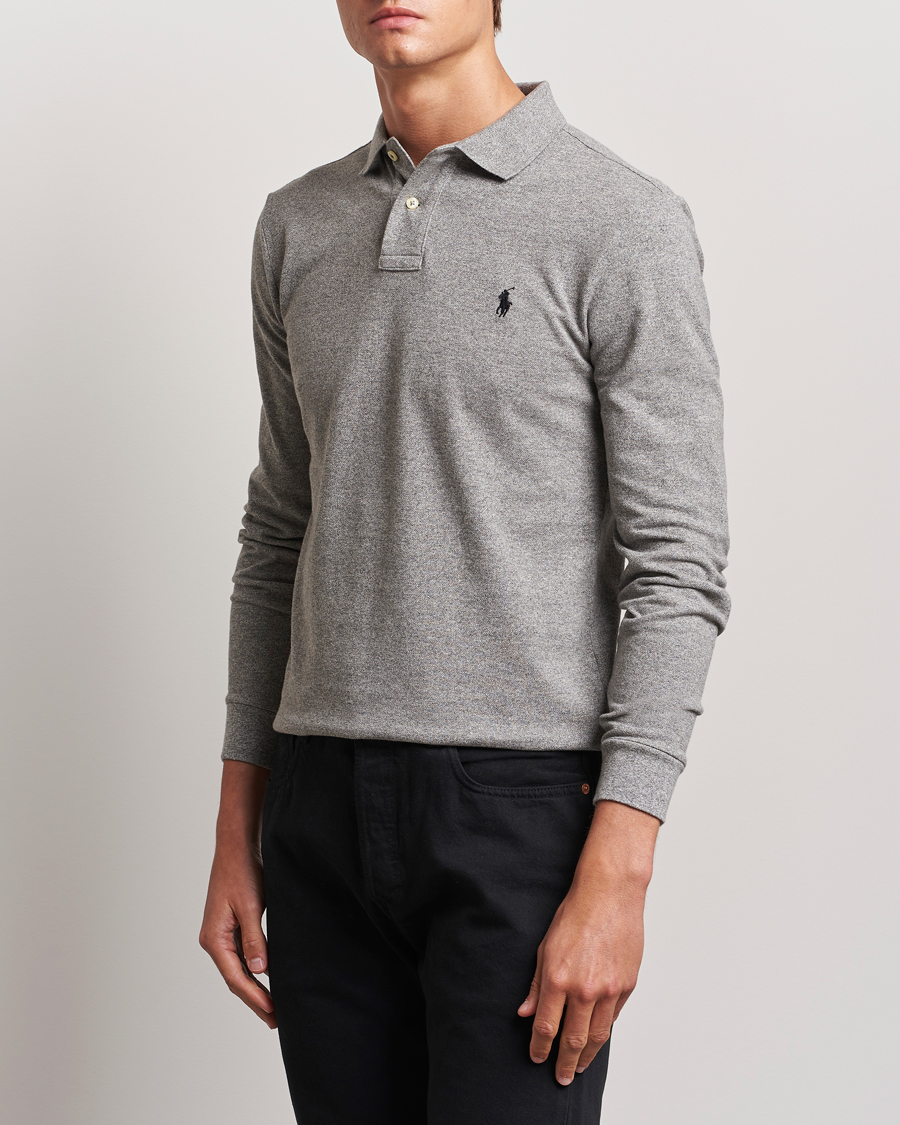 Herr | Pikéer | Polo Ralph Lauren | Slim Fit Long Sleeve Polo Canterbury Heather