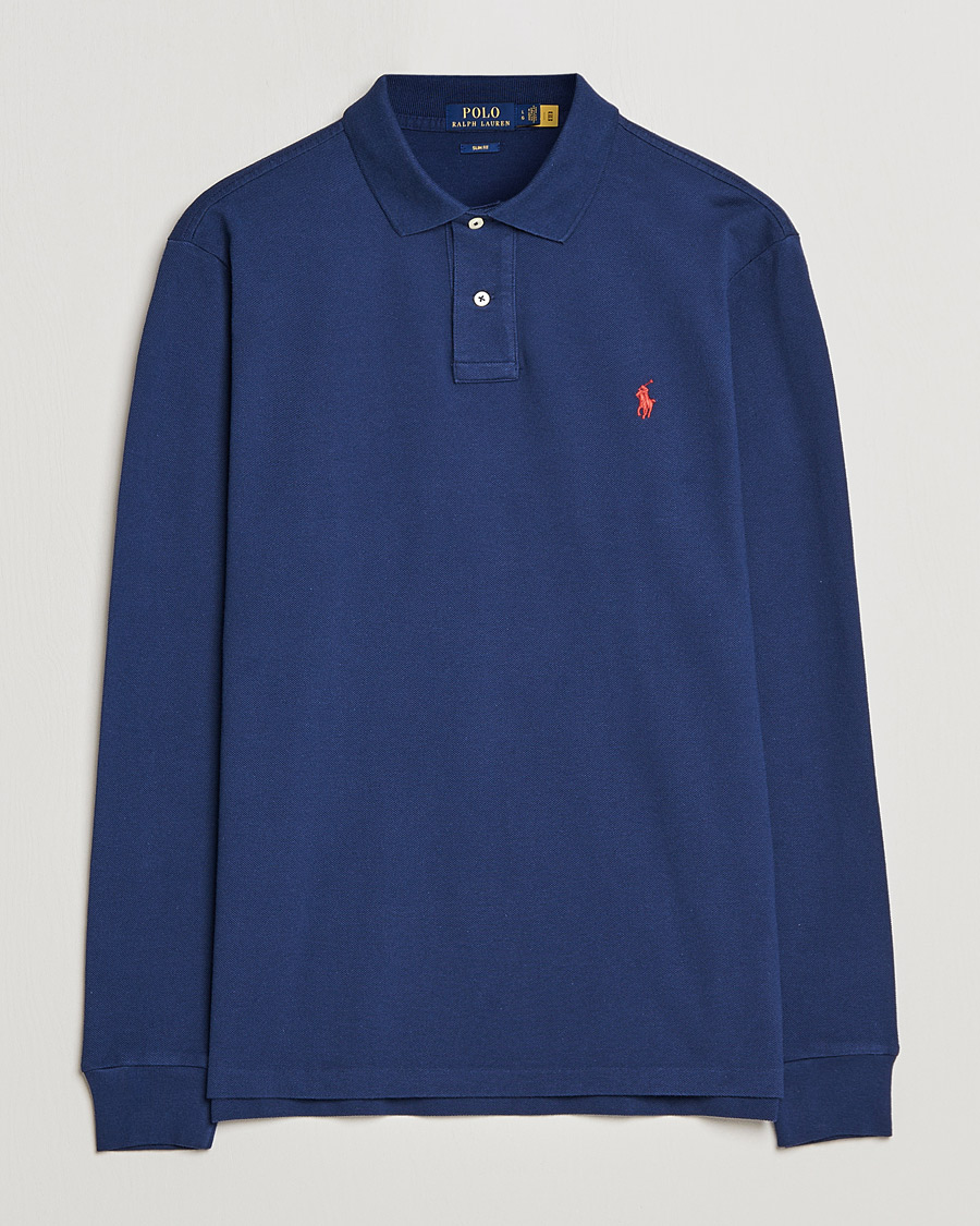 Herr | Pikéer | Polo Ralph Lauren | Slim Fit Long Sleeve Polo Newport Navy