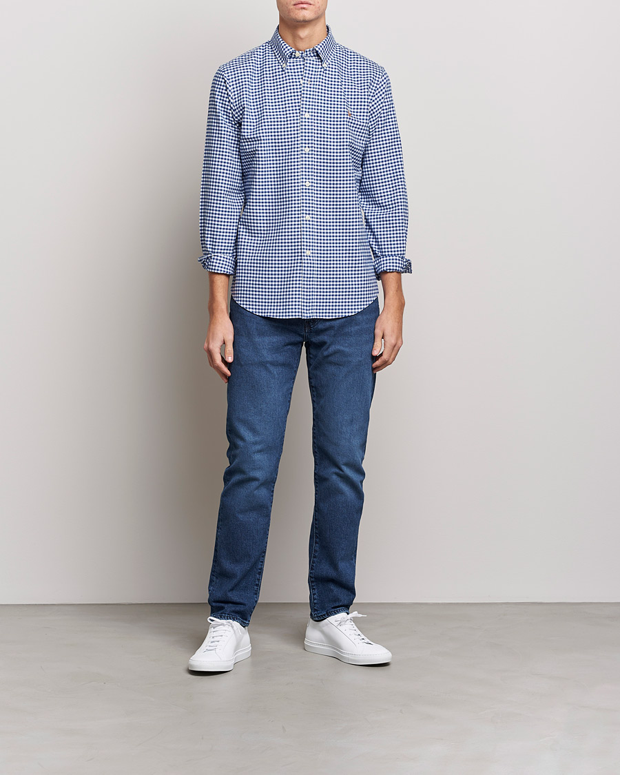 Herr | Skjortor | Polo Ralph Lauren | Custom Fit Oxford Gingham Shirt Blue/White