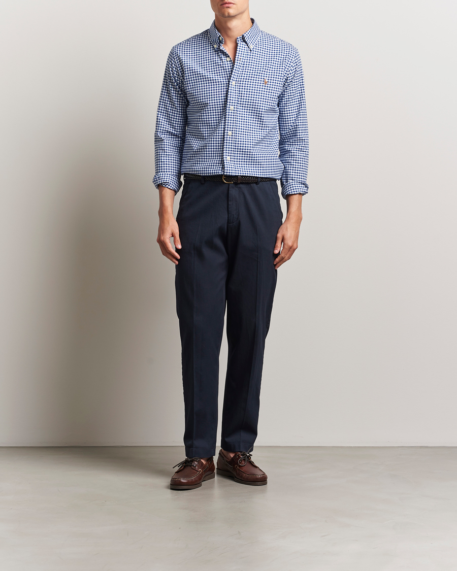 Herr | Skjortor | Polo Ralph Lauren | Custom Fit Oxford Gingham Shirt Blue/White