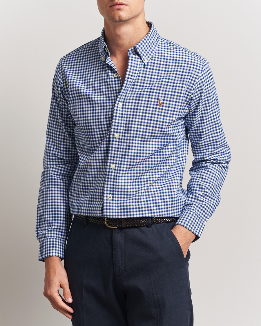 Herr | Skjortor | Polo Ralph Lauren | Custom Fit Oxford Gingham Shirt Blue/White