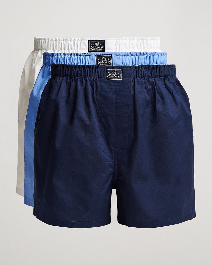 Herr | Underkläder | Polo Ralph Lauren | 3-Pack Woven Boxer White/Blue/Navy