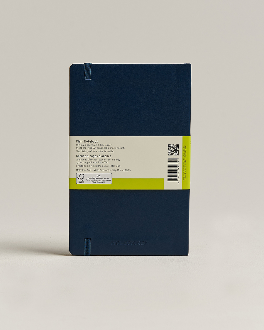 Herre |  | Moleskine | Plain Soft Notebook Large Sapphire Blue