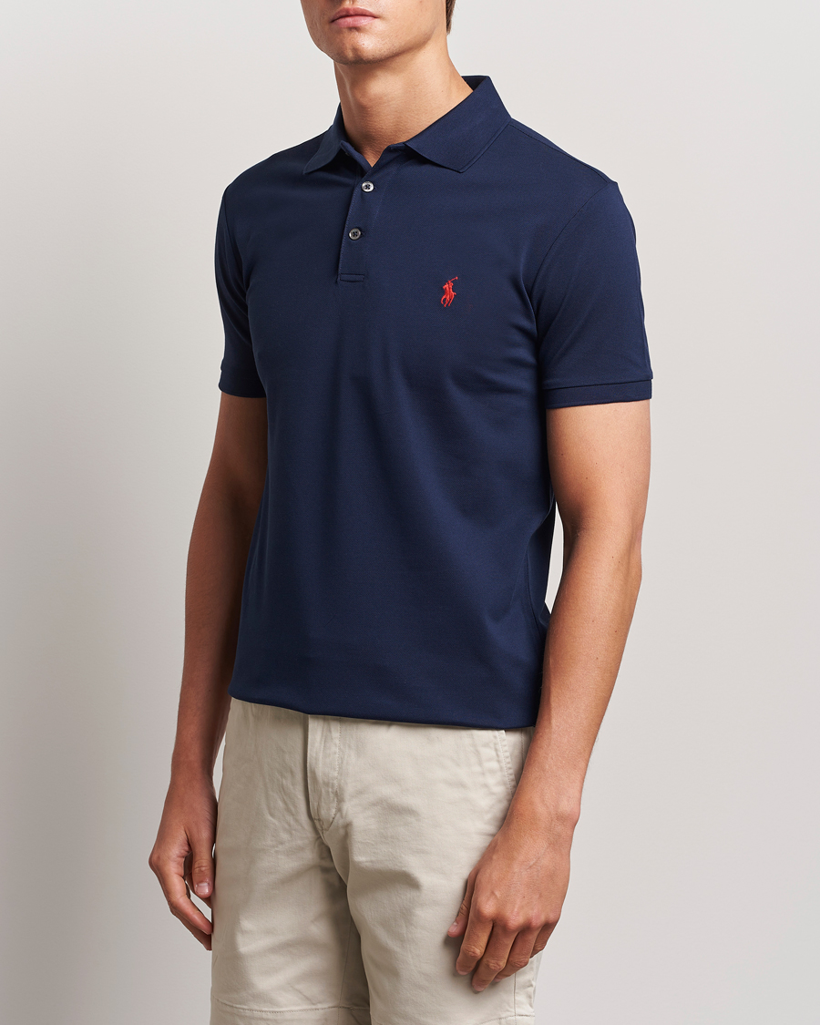 Herr | Kortärmade pikéer | Polo Ralph Lauren | Slim Fit Stretch Polo Refined Navy