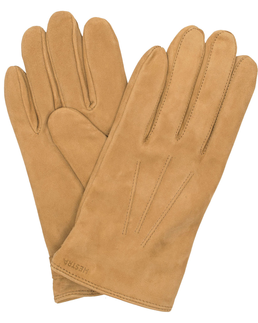 Herr | Hestra Robert Lambsuede Wool Lined Buckle Glove Camel | Hestra | Robert Lambsuede Wool Lined Buckle Glove Camel