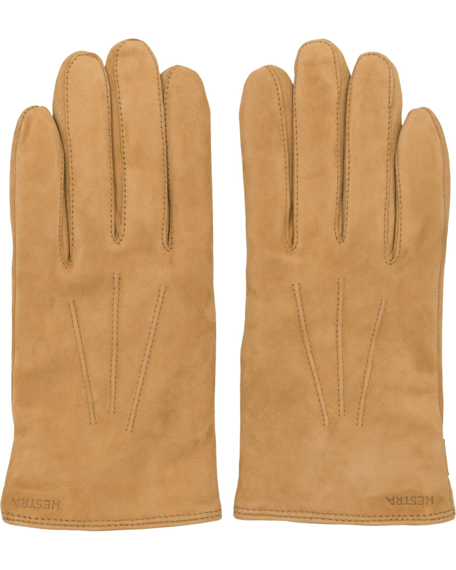 Herr | Hestra Robert Lambsuede Wool Lined Buckle Glove Camel | Hestra | Robert Lambsuede Wool Lined Buckle Glove Camel
