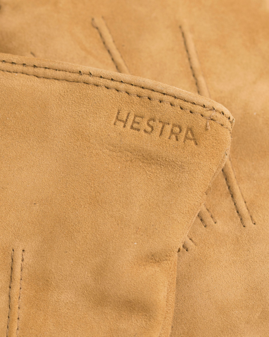 Herr | Hestra Robert Lambsuede Wool Lined Buckle Glove Camel | Hestra | Robert Lambsuede Wool Lined Buckle Glove Camel