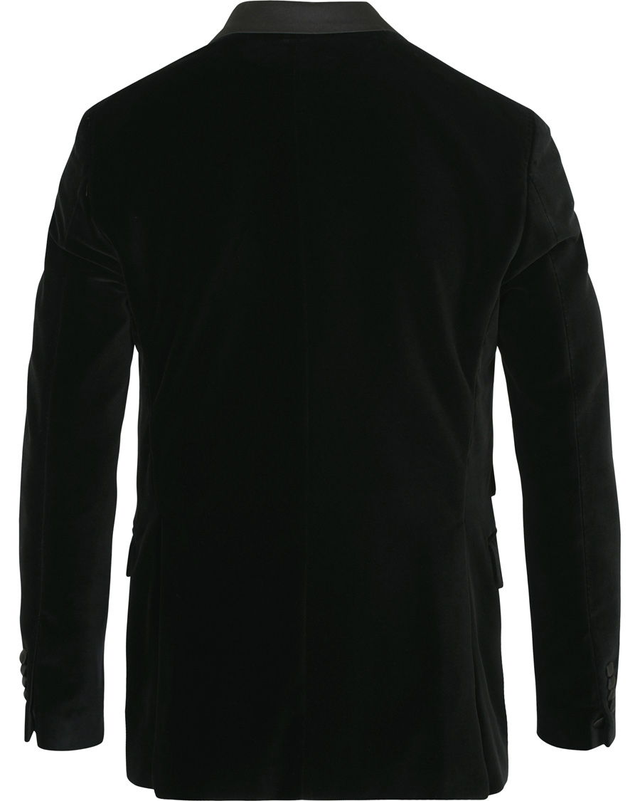 Herr | Kavajer | Morris Heritage | Tuxedo Velvet Shawl Collar Double Breasted Blazer Black