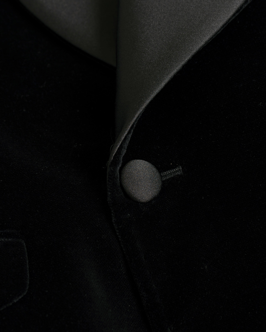 Herr | Kavajer | Morris Heritage | Tuxedo Velvet Shawl Collar Double Breasted Blazer Black