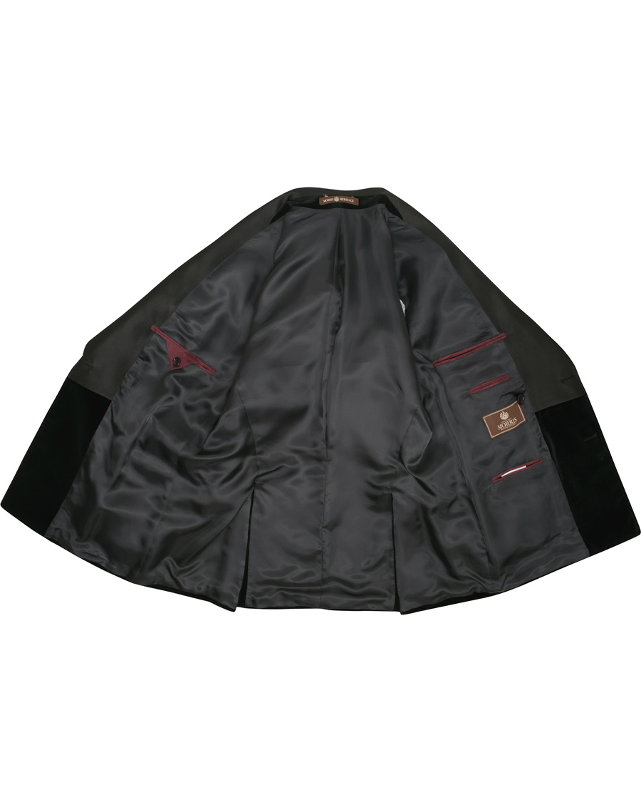Herr | Kavajer | Morris Heritage | Tuxedo Velvet Shawl Collar Double Breasted Blazer Black