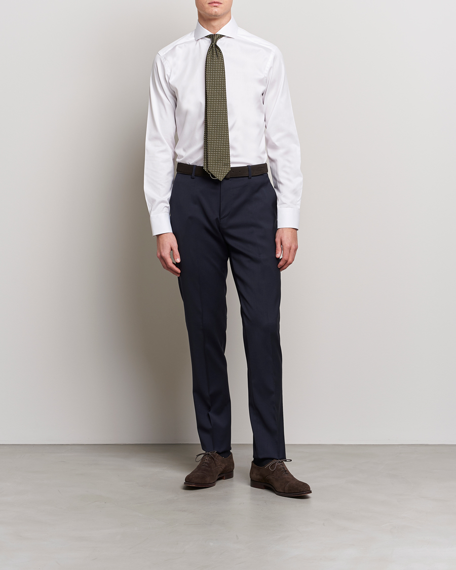 Herr | Businesskjortor | Eton | Slim Fit Twill Cut Away Shirt White