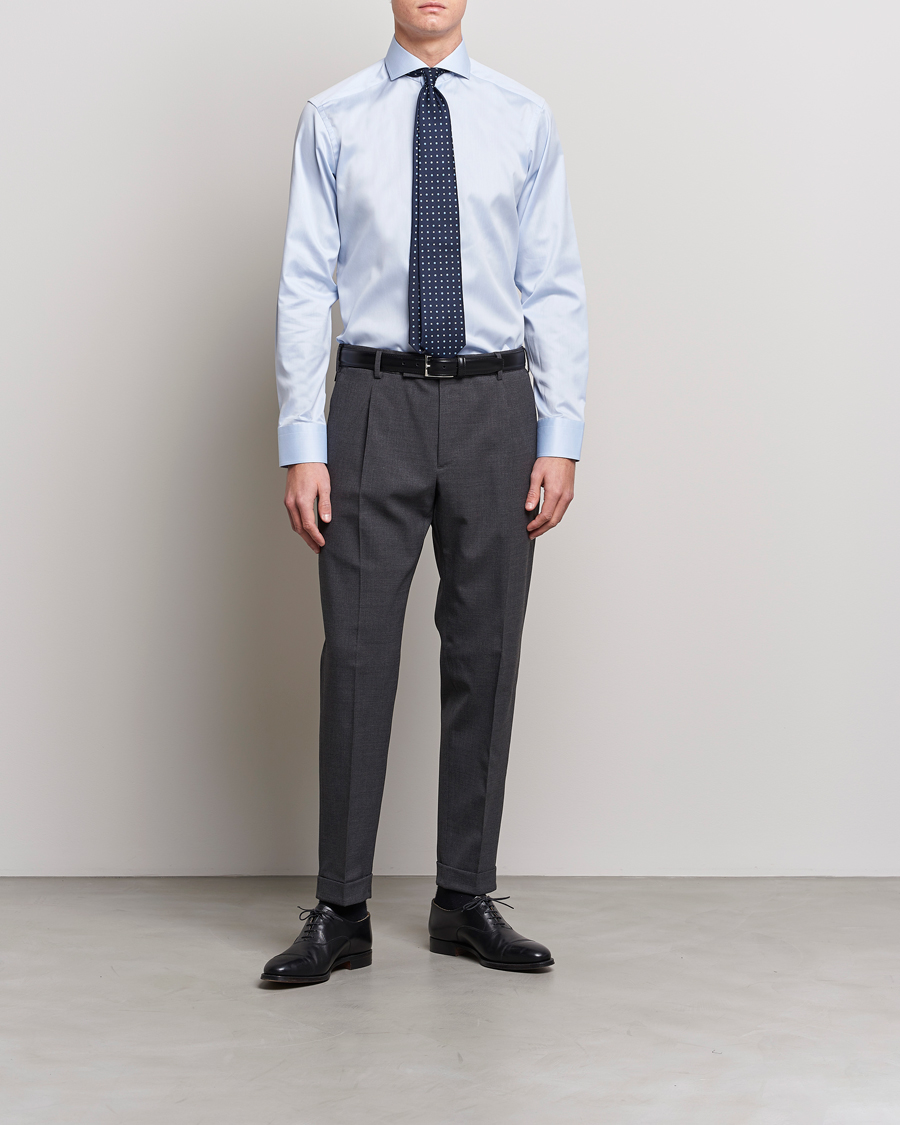 Herr | Avdelningar | Eton | Slim Fit Twill Cut Away Shirt Light Blue