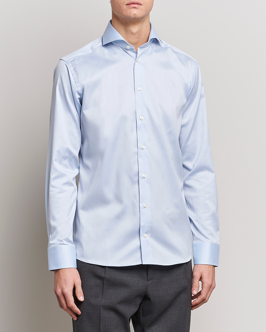 Herr | Eton | Eton | Slim Fit Twill Cut Away Shirt Light Blue
