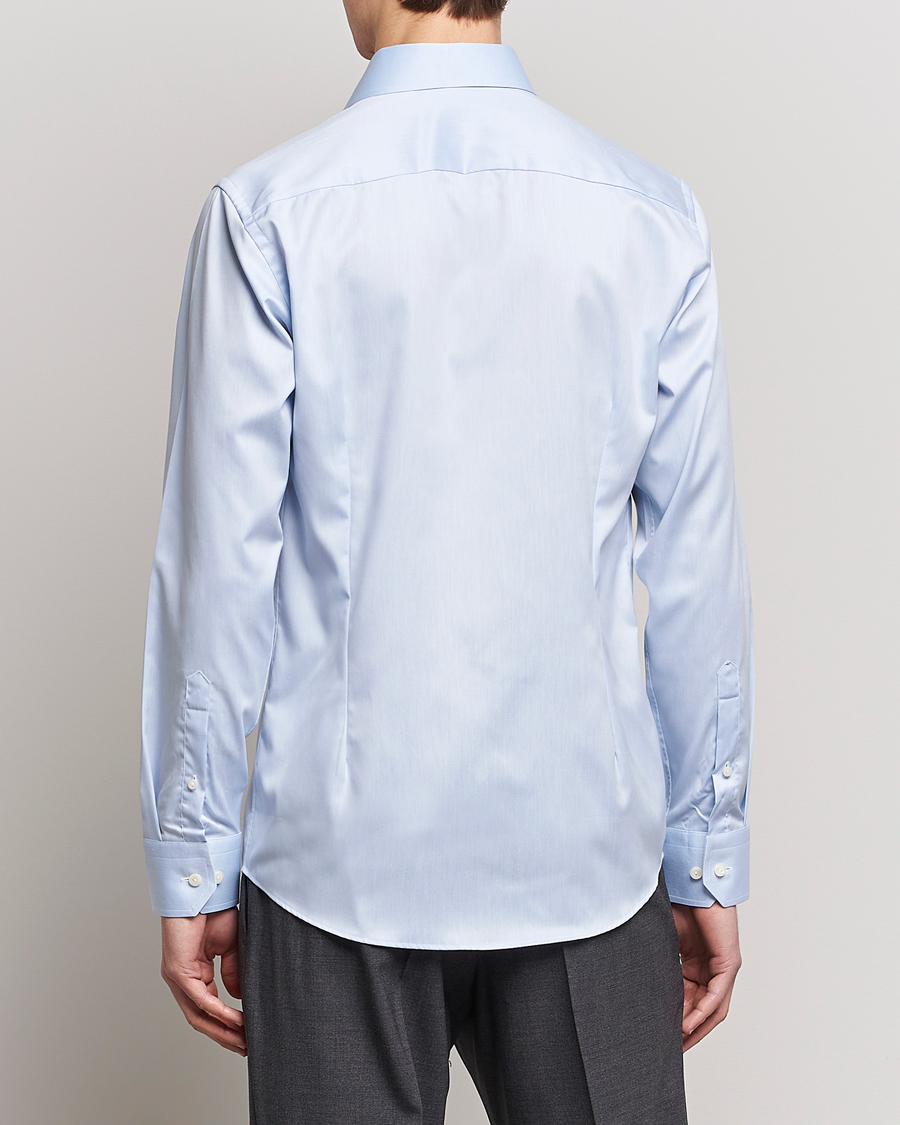 Herr | Skjortor | Eton | Slim Fit Twill Cut Away Shirt Light Blue