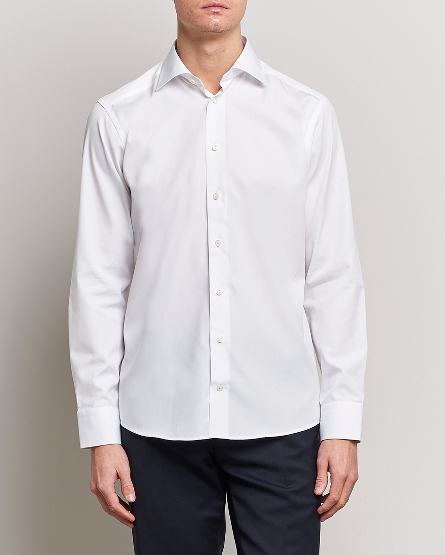 Herr | | Eton | Slim Fit Poplin Shirt White