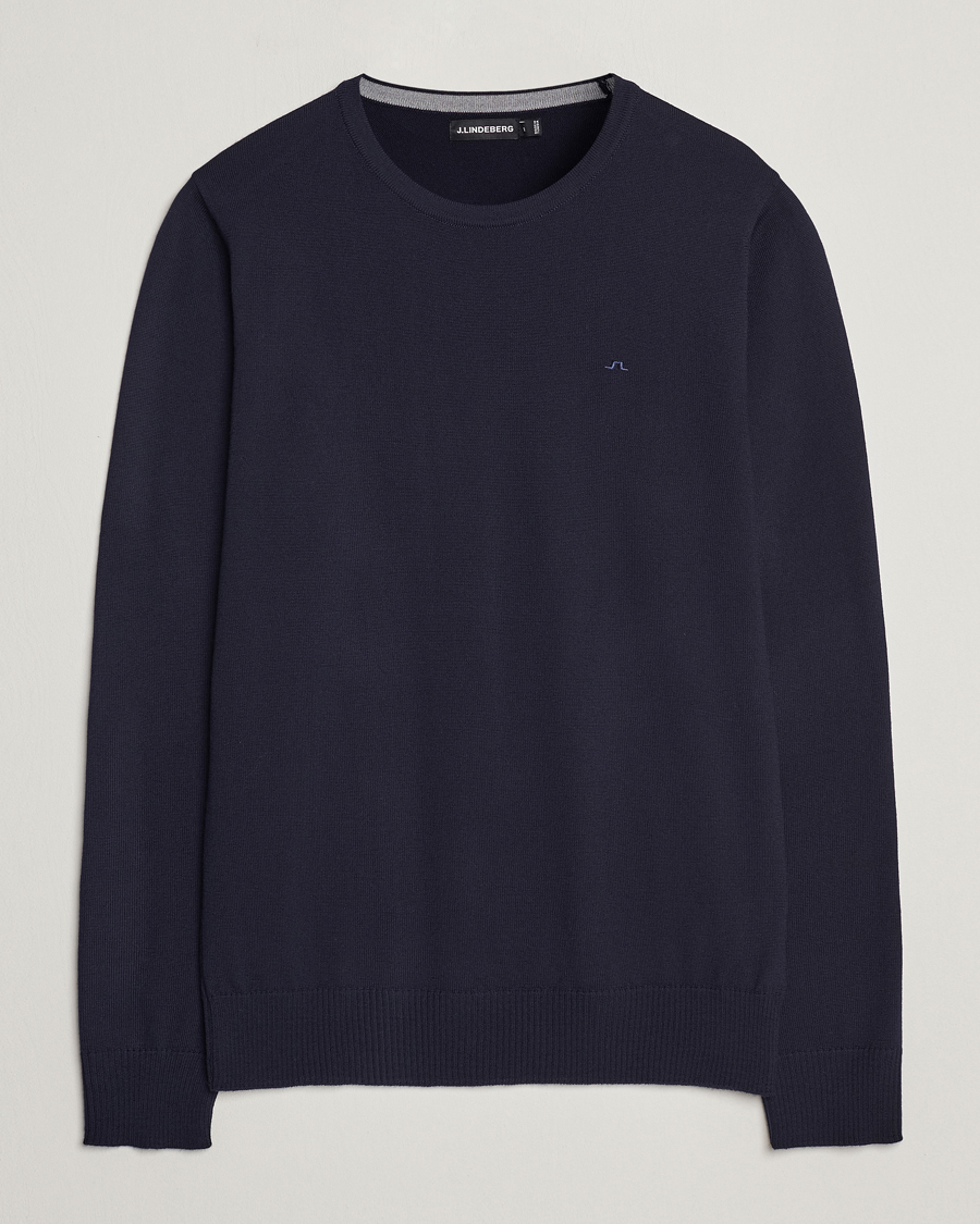 Herr | Tröjor | J.Lindeberg | Lyle True Merino Crew Neck Pullover Navy