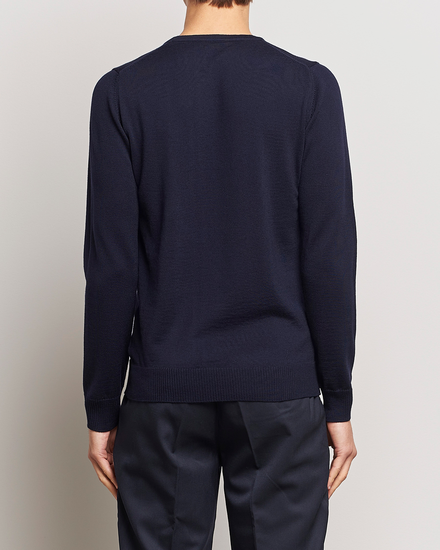 Herr | Tröjor | J.Lindeberg | Lyle True Merino Crew Neck Pullover Navy