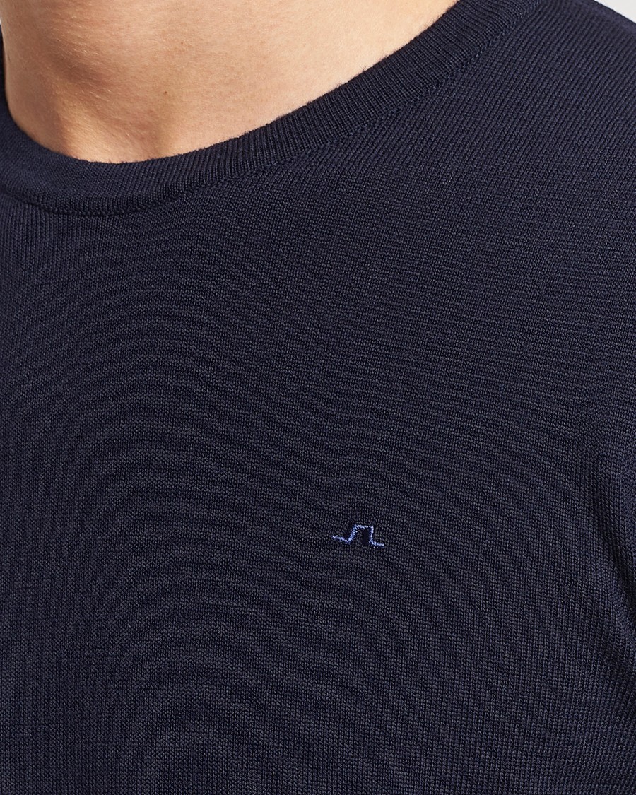 Herr | Tröjor | J.Lindeberg | Lyle True Merino Crew Neck Pullover Navy