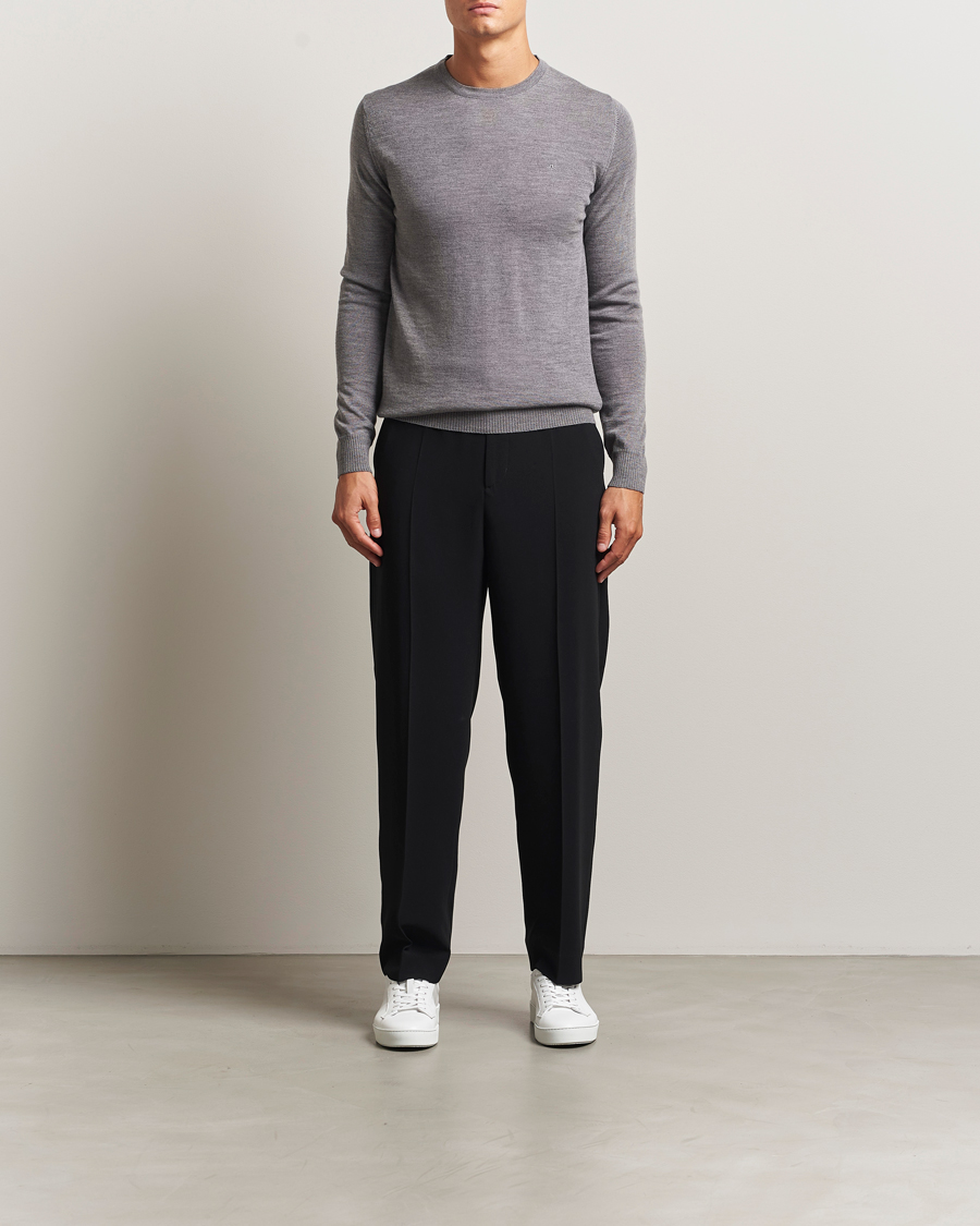 Herr | Tröjor | J.Lindeberg | Lyle True Merino Crew Neck Pullover Grey