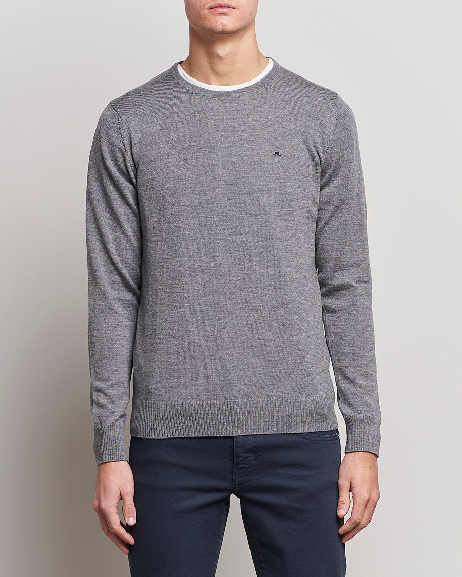 Herre |  | J.Lindeberg | Lyle True Merino Crew Neck Pullover Grey