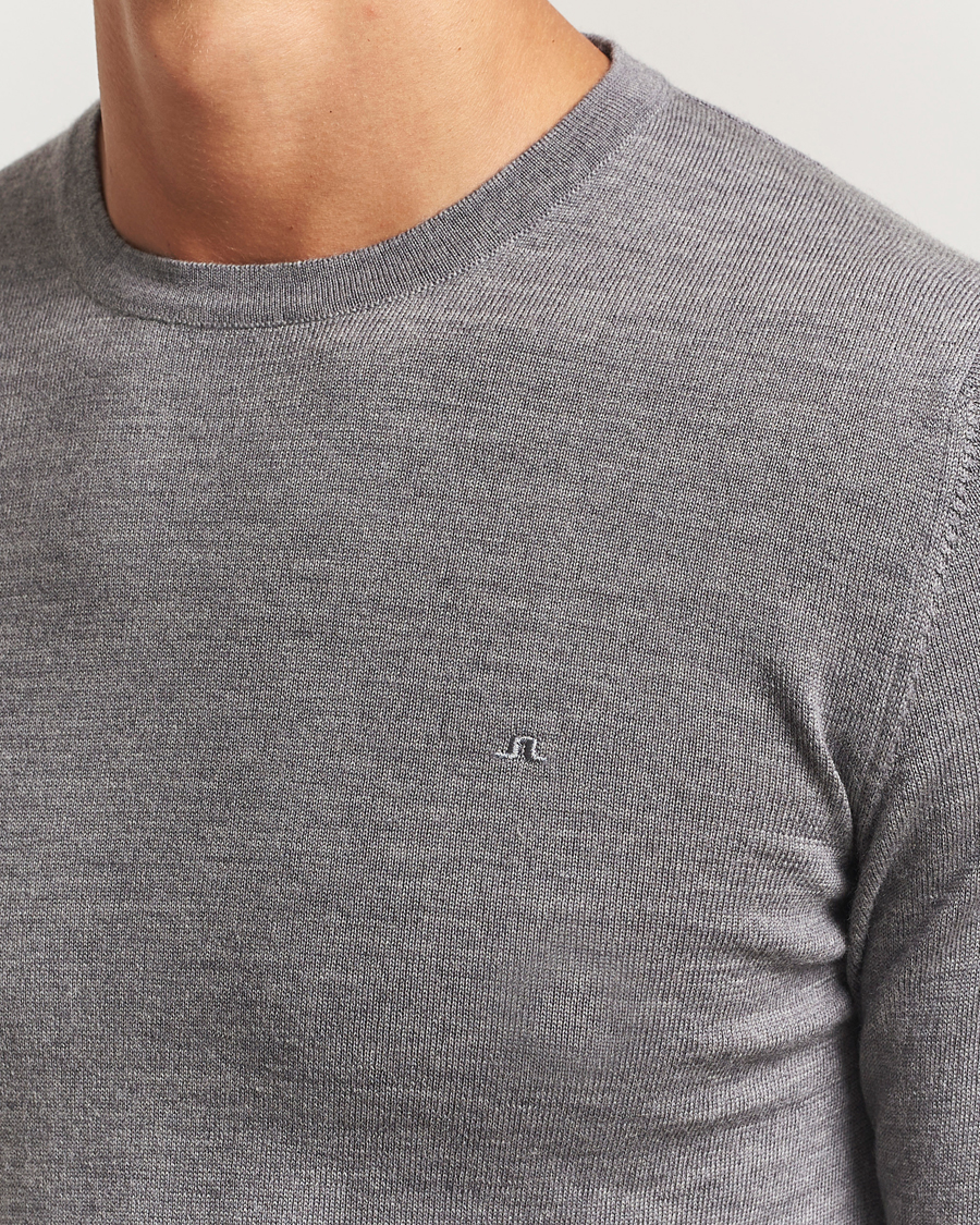 Herr | Tröjor | J.Lindeberg | Lyle True Merino Crew Neck Pullover Grey