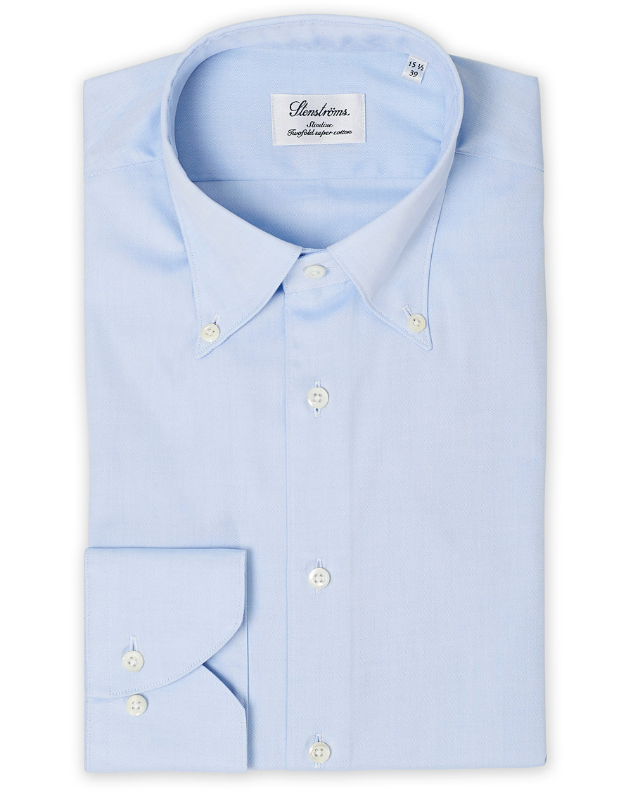 Herr | Skjortor | Stenströms | Slimline Button Down Shirt Light Blue