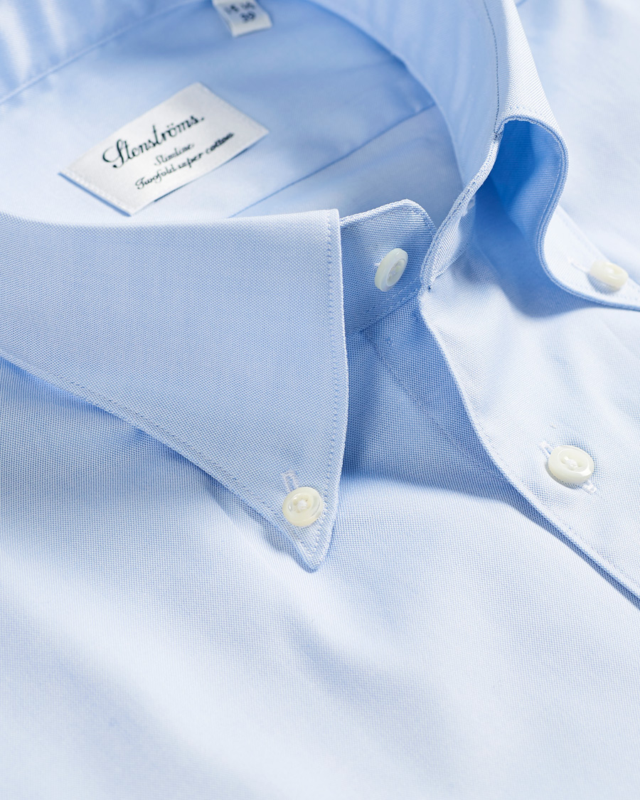 Herr | Skjortor | Stenströms | Slimline Button Down Shirt Light Blue