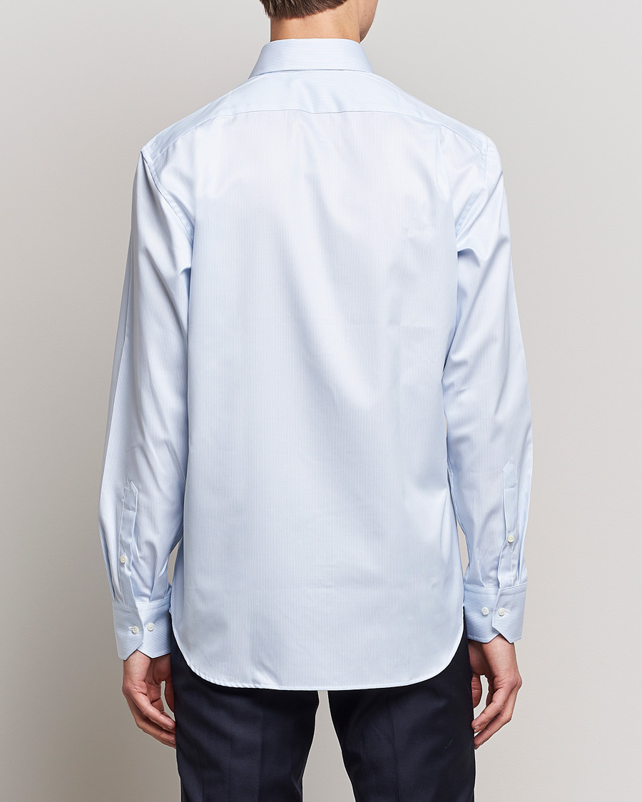 Herr | Skjortor | Stenströms | Fitted Body Thin Stripe Shirt White/Blue