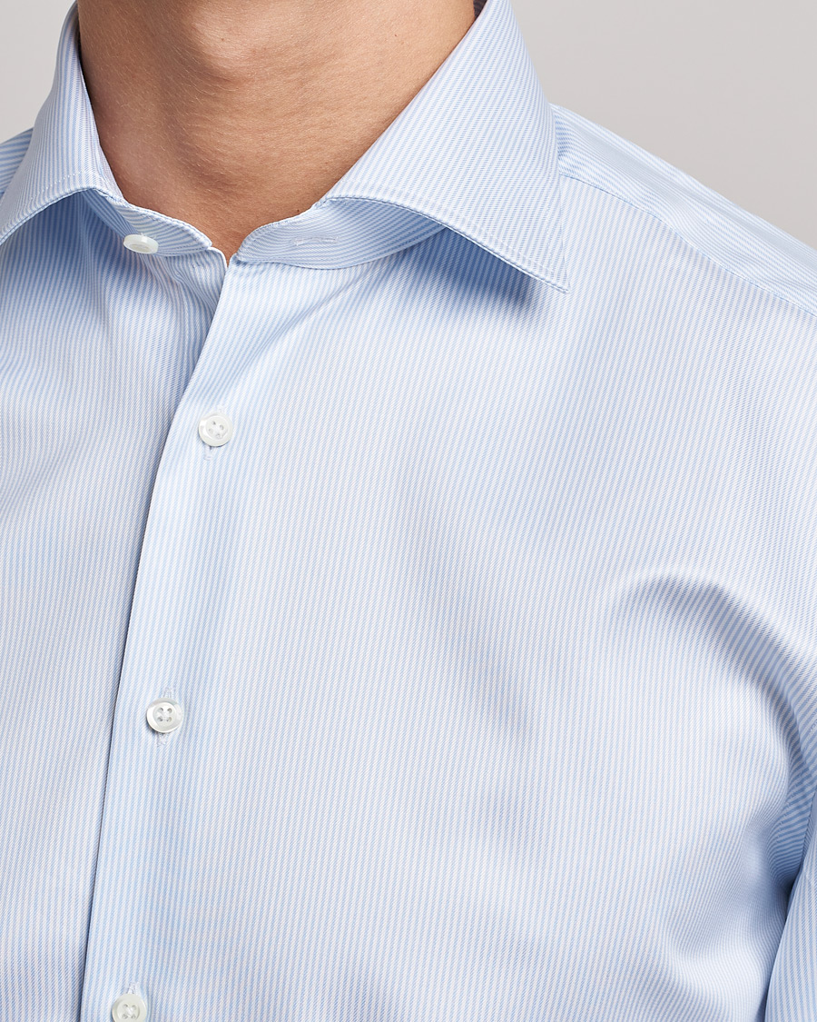 Herr | Skjortor | Stenströms | Fitted Body Thin Stripe Shirt White/Blue
