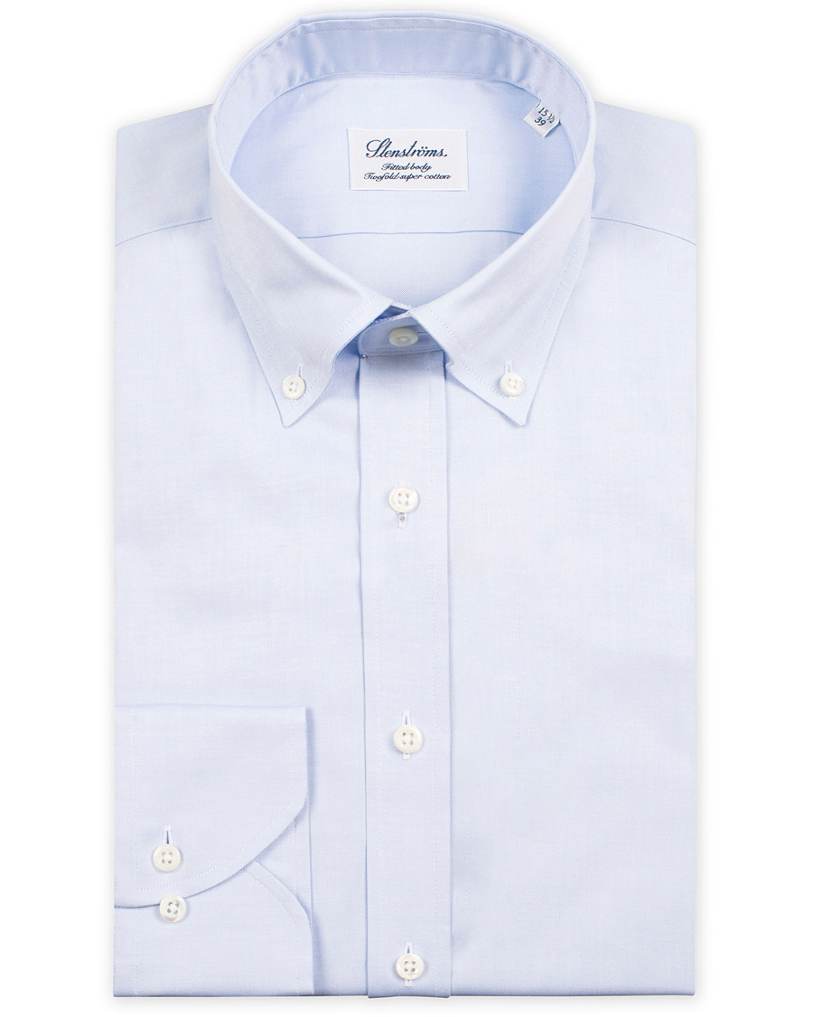 Herr | Skjortor | Stenströms | Fitted Body Button Down Shirt Light Blue