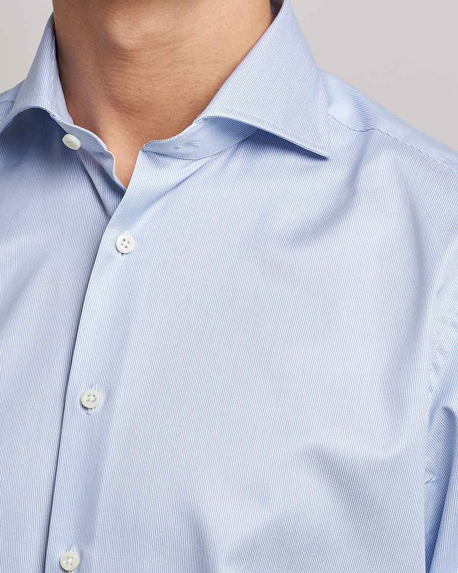 Herr | Skjortor | Stenströms | Fitted Body Thin Stripe Shirt White/Blue