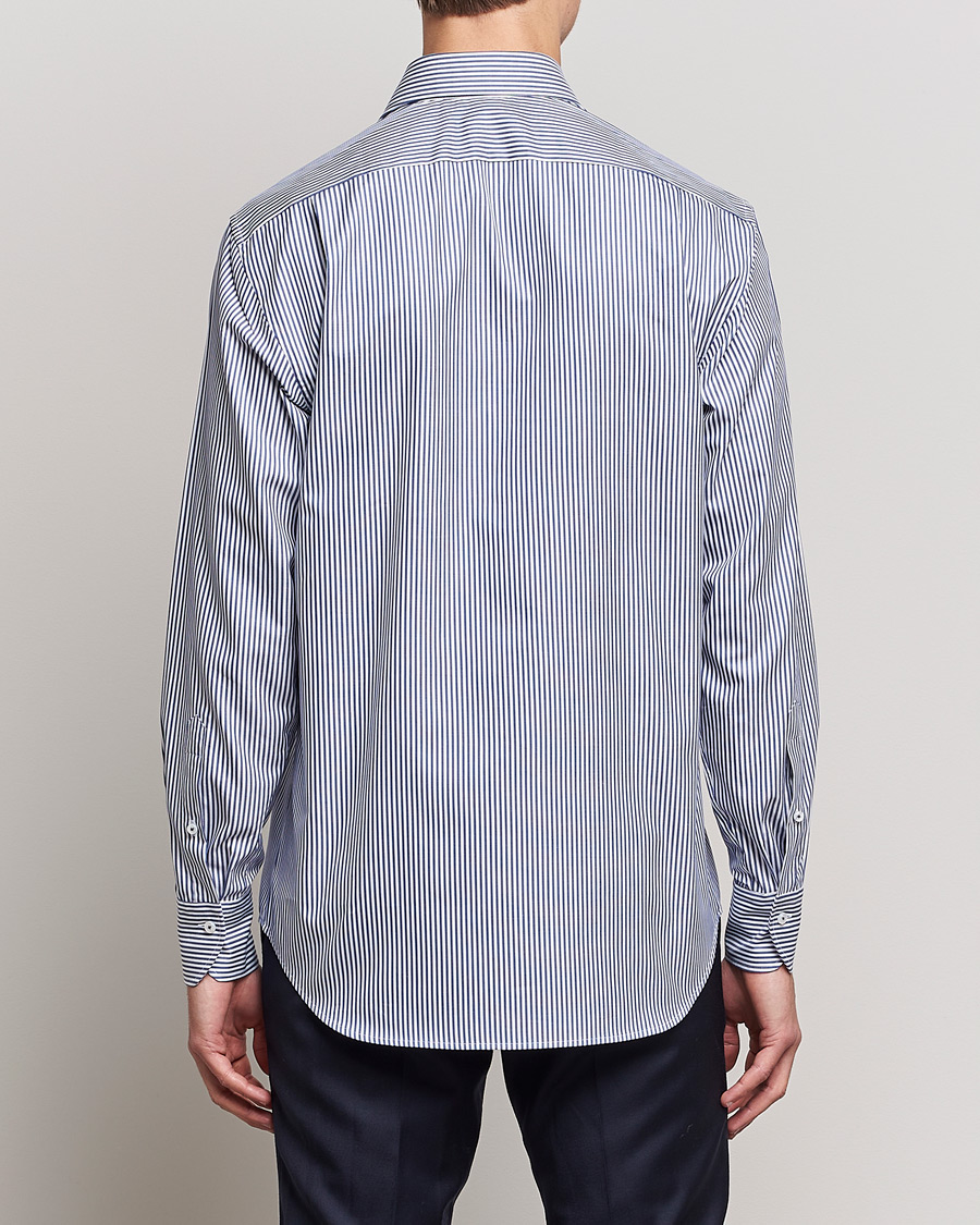 Herr | Skjortor | Stenströms | Fitted Body Stripe Shirt White/Blue