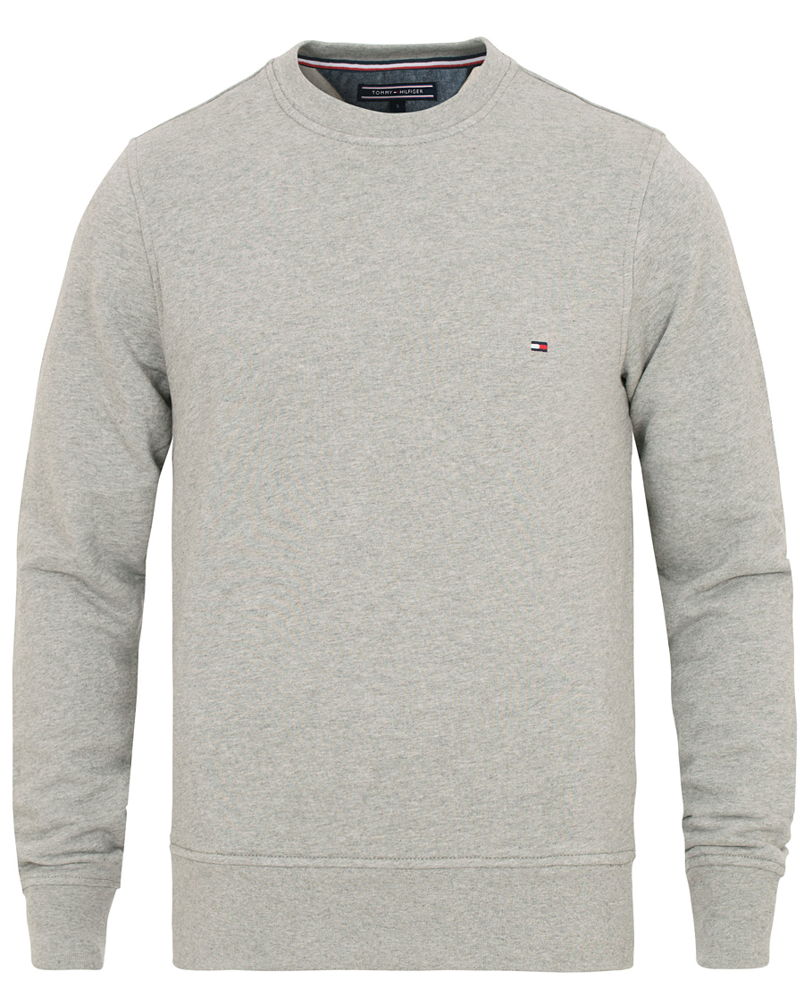 Herr | Tröjor | Tommy Hilfiger | Cotton Crew Neck Sweatshirt Cloud Heather