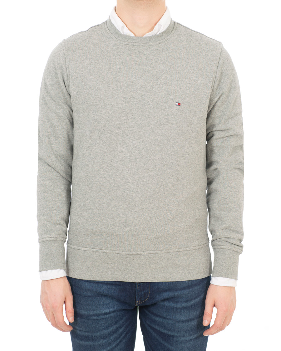 Herr | Tröjor | Tommy Hilfiger | Cotton Crew Neck Sweatshirt Cloud Heather
