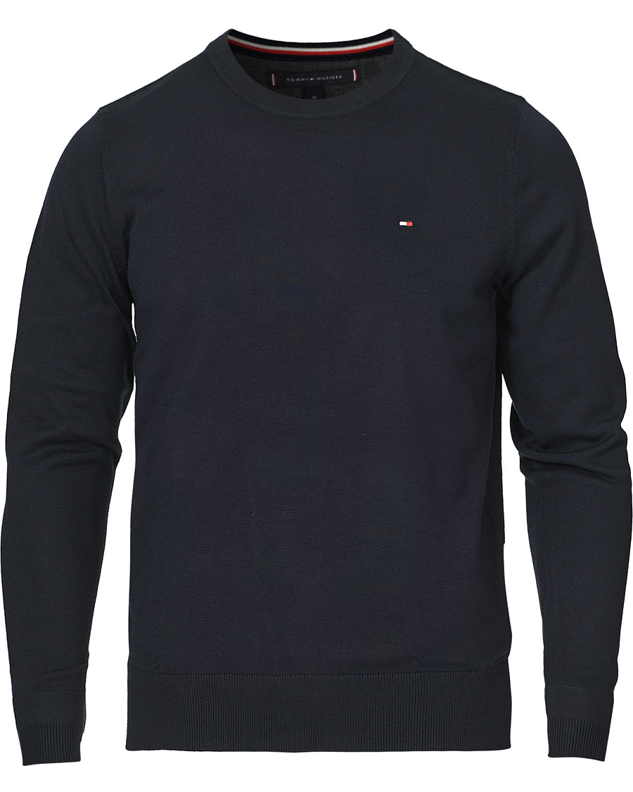 Herr | Tröjor | Tommy Hilfiger | Cotton/Silk Crew Neck Pullover Sky Captain