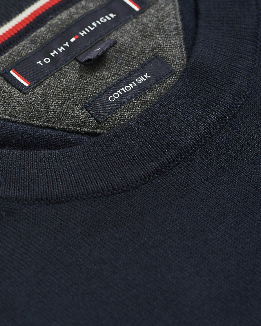 Herr | Tröjor | Tommy Hilfiger | Cotton/Silk Crew Neck Pullover Sky Captain