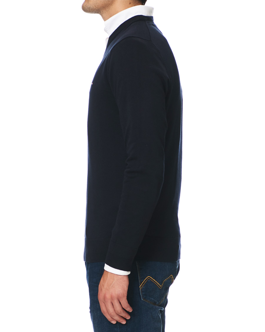 Herr | Tröjor | Tommy Hilfiger | Cotton/Silk V-Neck Pullover Sky Captain