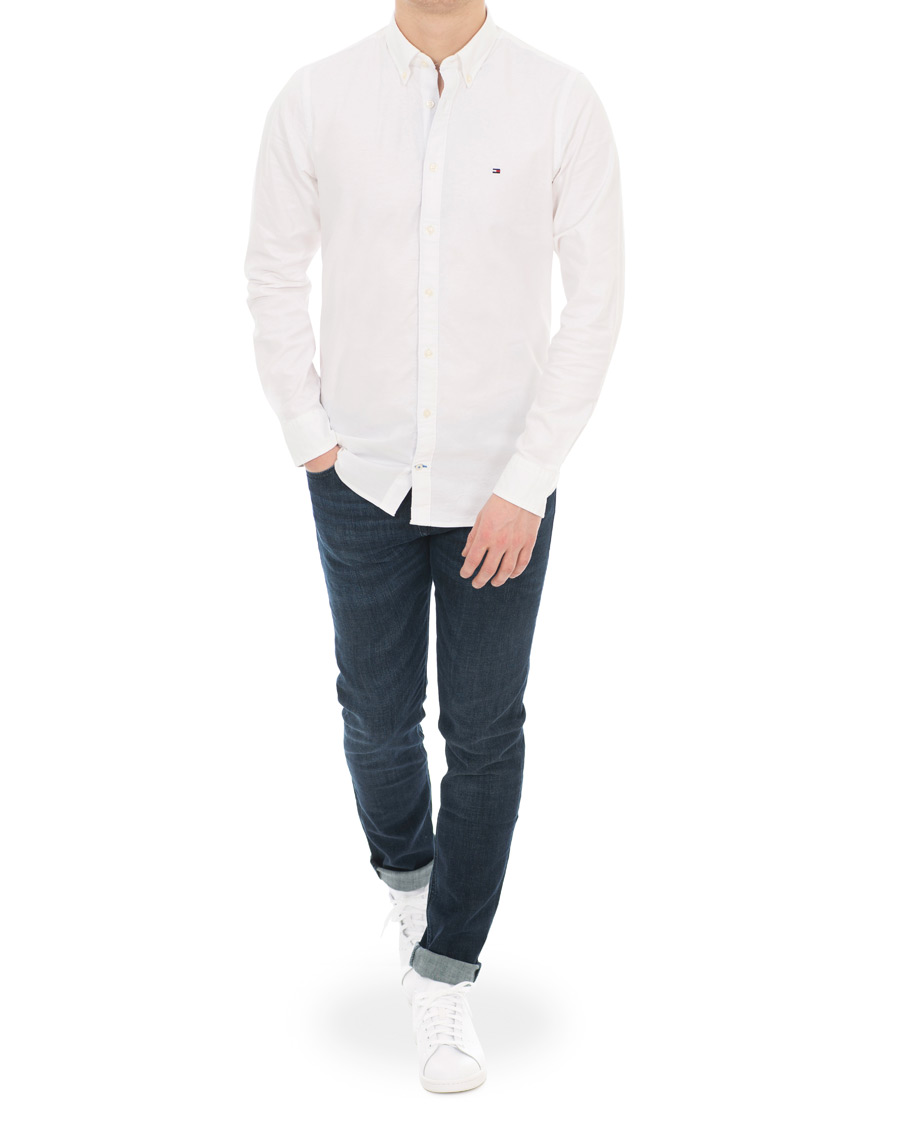 Herr | Skjortor | Tommy Hilfiger | Slim Fit Stretch Oxford Shirt Bright White