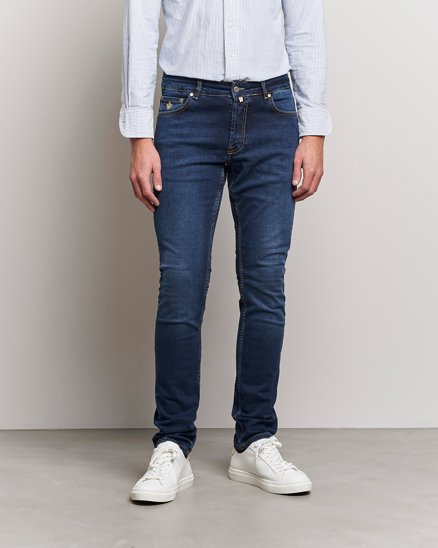 Men |  | Morris | Steve Satin Jeans Dark Wash