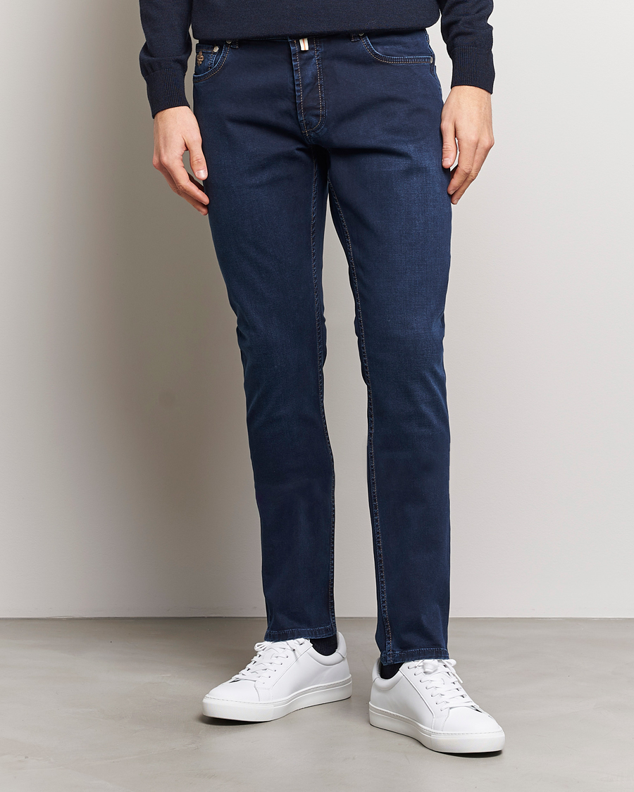 Herre | Preppy Authentic | Morris | Steve Satin Jeans Dark Blue