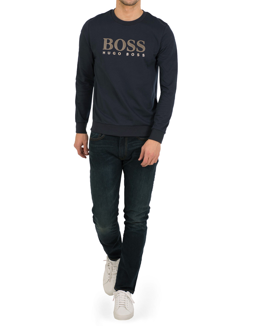 Herr | Tröjor | BOSS BLACK | BOSS Tracksuit Logo Sweatshirt Navy