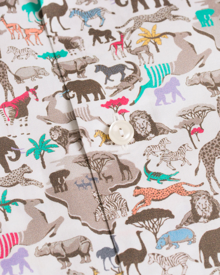 Herr | Skjortor | Eton | Slim Fit Printed Animals Shirt White