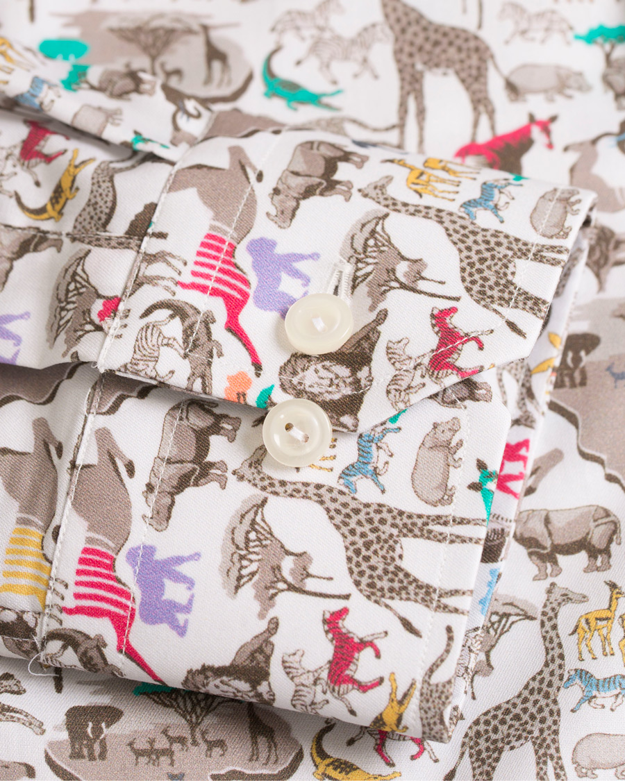 Herr | Skjortor | Eton | Slim Fit Printed Animals Shirt White