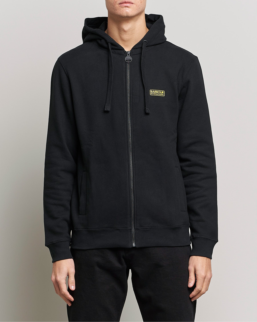 Herr | Realisation | Barbour International | Essential Full Zip Hoodie Black