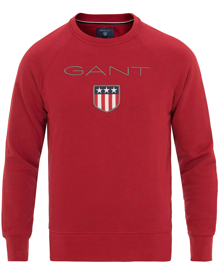 Herr | Tröjor | GANT | Shield Crew Neck Sweat Dark Red